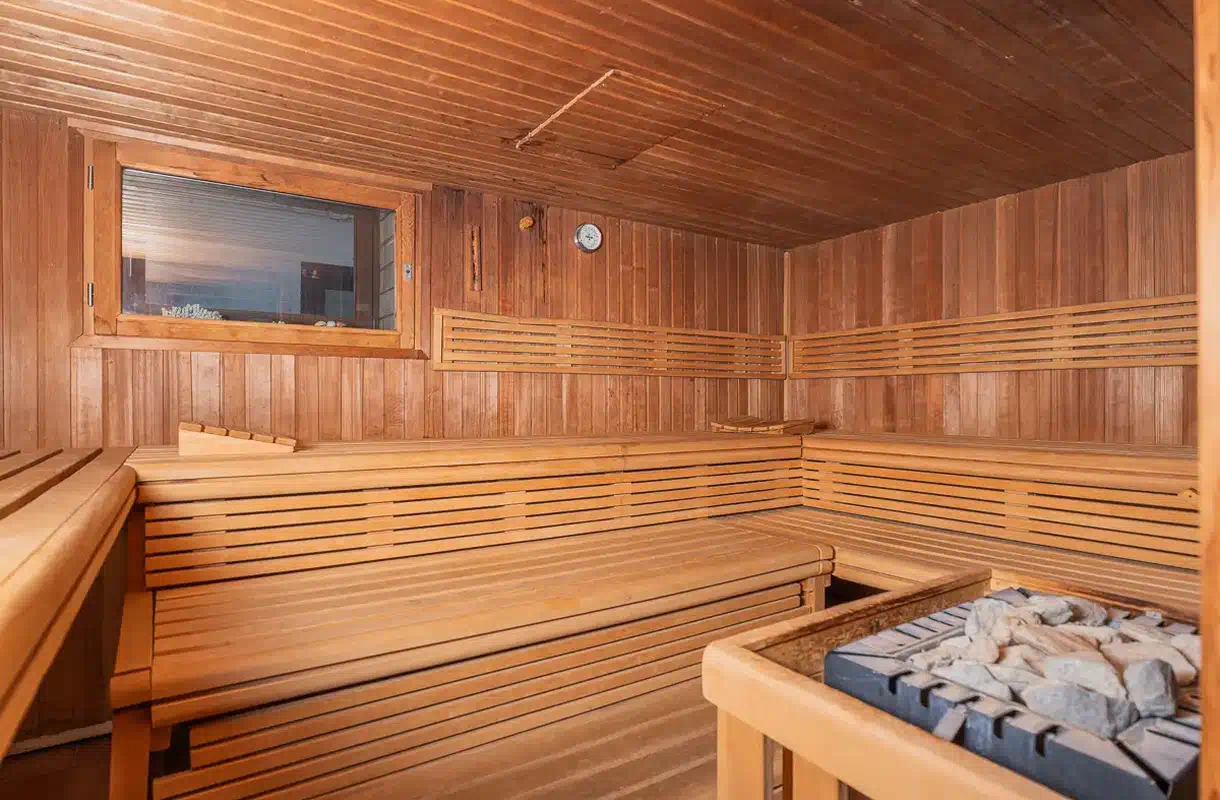 Our Finnish sauna in our wellness area in the Lüneburger Heide